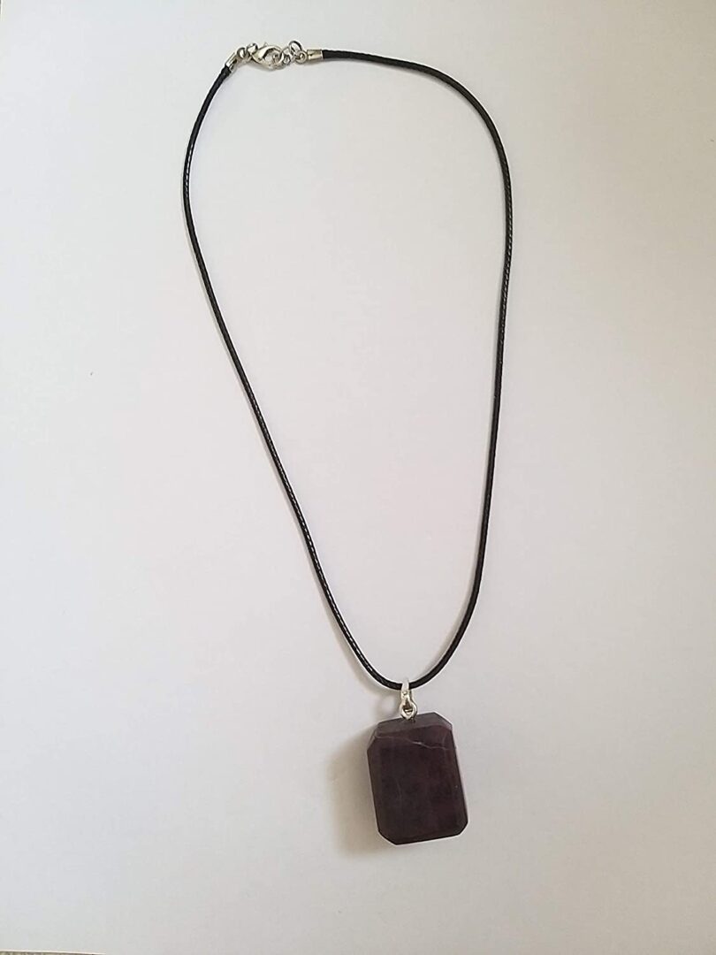 Ruby Stone Pendant Necklace | Stunning 925-Silver Pendant | Adjustable Waxed Cord -18'' | Natural Healing Stone Pendant | Gift for Her - Image 3