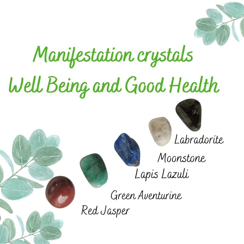 Manifestation Set | Well Being and Good Health Crystals Set | Be Well and Stay Healthy | 5 Lovely Crystals in Gift Packing | Crystal Info Card - Image 5