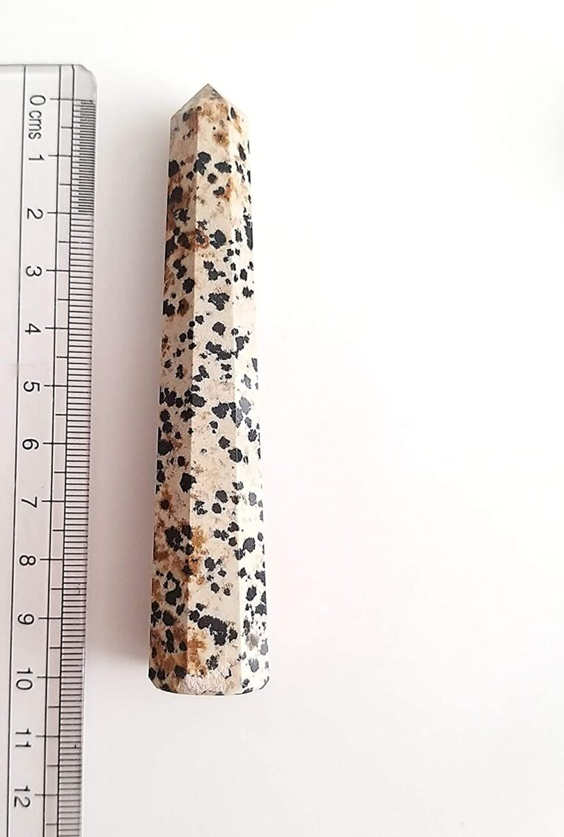 Dalmation Crystal Point | 100mm Large Dalmation Tower | Crystal Energy Healing Wand | Meditation|Gift Dalmation Energy Point - Image 6