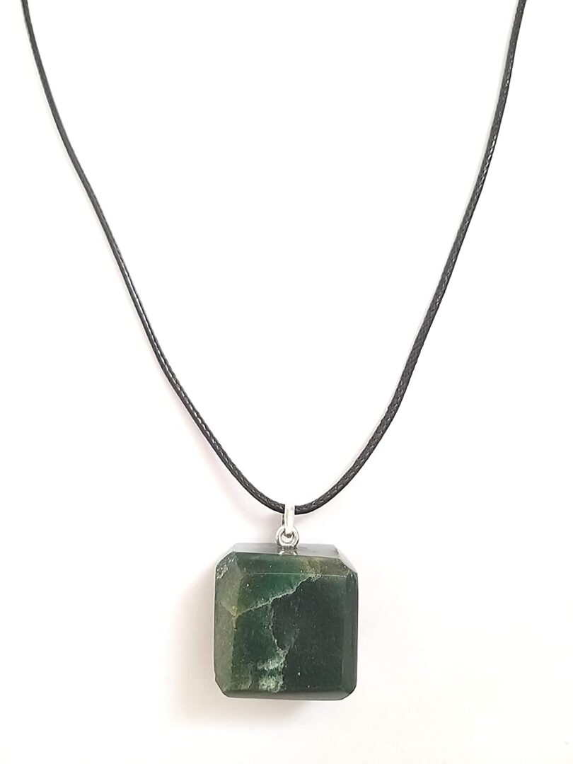 Green Aventurine Pendant Necklace | Stunning 925-Silver Pendant | Adjustable Waxed Cord -18'' | Natural Healing Stone Pendant | Gift for Her - Image 2