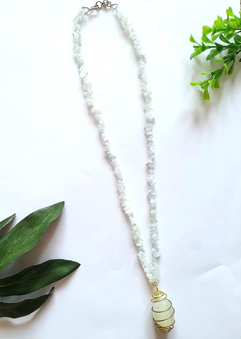 Opal Crystal Pendant Necklace | Natural Opal Gemstone Crystal Necklace | Natural Opal Necklace | Negative Energy Protection Necklace | Gift for Her - Image 3