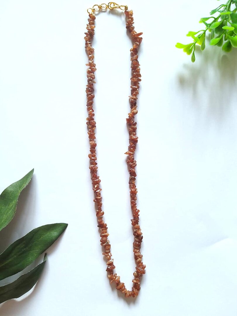 Hessonite Crystal Necklace | Natural Hessonite Gemstone Necklace | Healing Stone | Meditation | Gift Hessonite Crystal Energy Necklace - Image 3