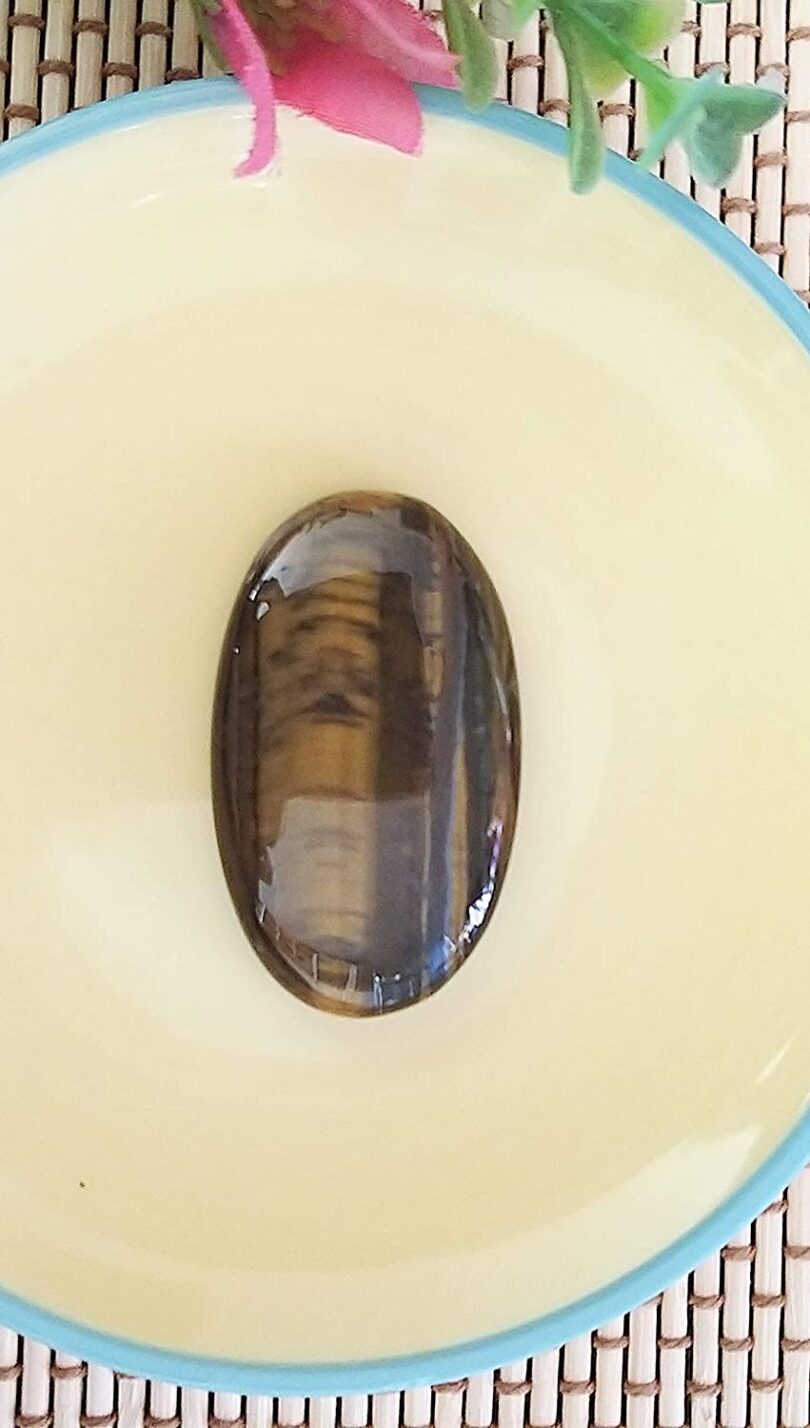 Tigers Eye Crystal Cabochon | 40mm Tigers Eye Pocket Palmstone | Natural Crystal Energy Cabochon | Healing Worry Stone | Meditation | Gift Energy Palmstone - Image 3