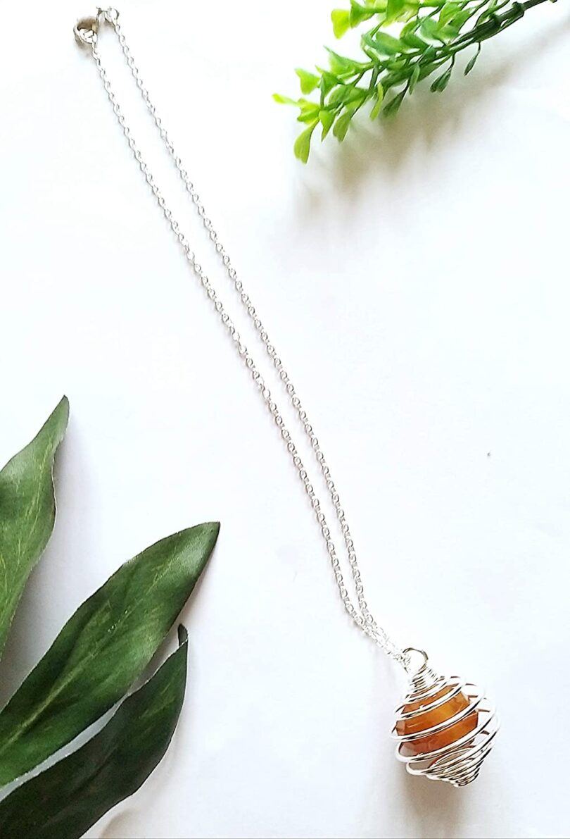 Citrine Crystal Pendant Necklace | Citrine Natural Gemstone Necklace | Citrine Crystal Energy | Gift Crystal Energy Necklace | Gift for Her