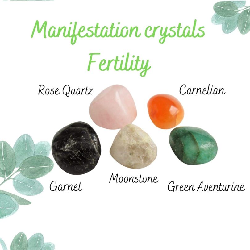 Manifestation Set | Crystals Set For Fertility | Attaining Safe Fertility | 5 Lovely Crystals in Gift Packing | Crystal Properties Info Card - Image 5