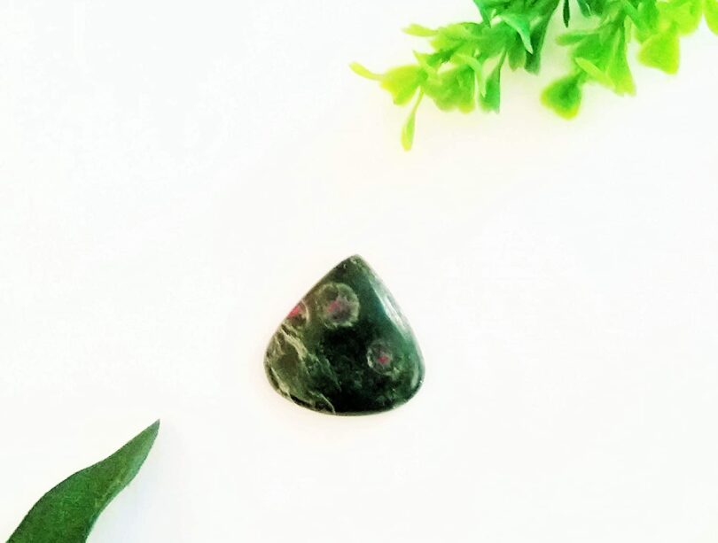 Ruby Ziosite Crystal Cabochon | 40mm Ruby Ziosite Pocket Palmstone | Natural Crystal Energy Cabochon | Healing Worry Stone | Meditation | Gift Energy Palmstone - Image 3