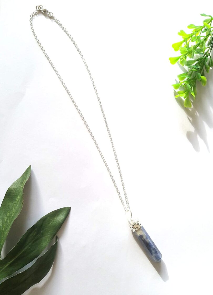 Sodalite Energy Point Necklace | Natural Sodalite Pendent Necklace | Crystal Energy | Healing Stone | Gift Crystal Energy Necklace - Image 3