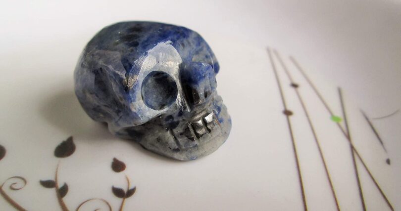 Sodalite Crystal Skull | 30mm Crystal Skull | Crystal Skull Halloween Decoration | Sodalite Skull Gift | Gift Skull Carving - Image 5