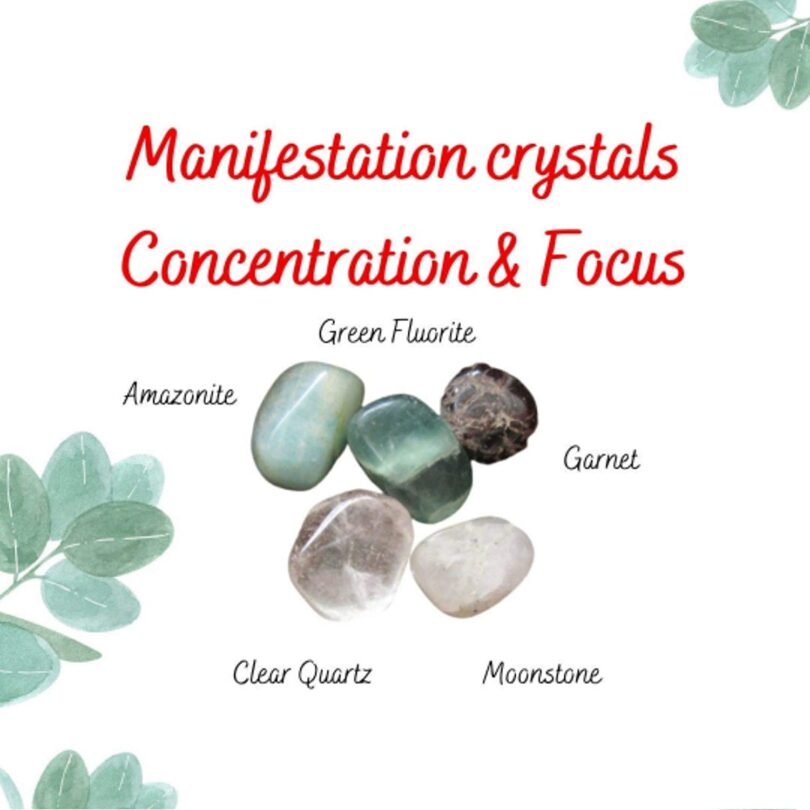 Manifestation Crystal Set | Concentration & Focus Crystal Set | Crystals To Gain Concentraion and Focus | 5 Lovely Crystals in Gift Packing - Image 6