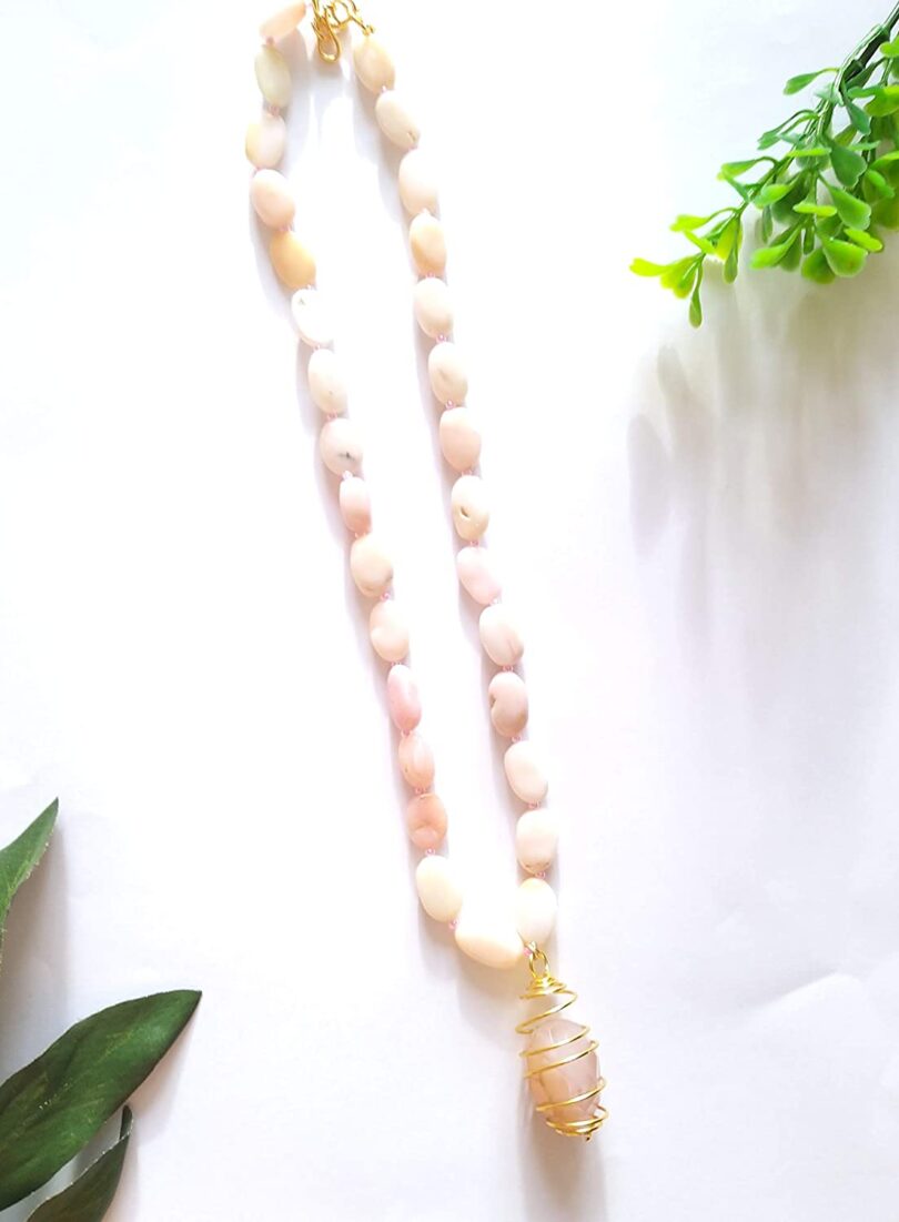 Rose Quartz Pendant Necklace | Rose Quartz Pendant Necklace | Healing Stone | Meditation | Gift Amethyst Crystal Energy Necklace - Image 3