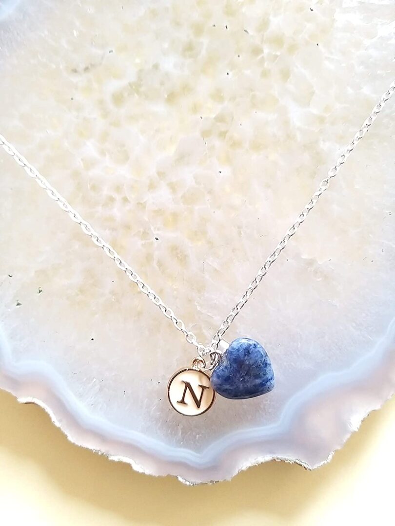 Initial - N - Necklace with Crystal Pendant | Stunning Personalised Necklace | Crystal Pendant with Inital -18"- Chain Necklace | Gift Personalised Necklace | Gift for Her