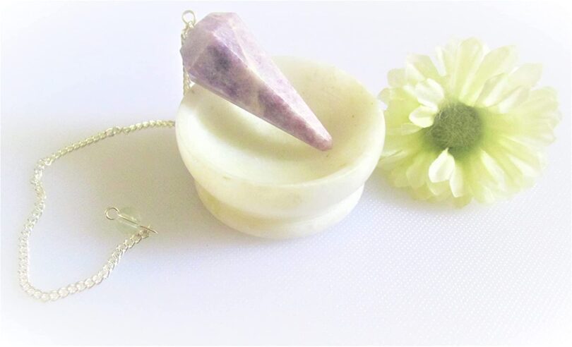 Lepidolite Pendulum | Natural Lepidolite Crystals | Crystal Dowsing Pendulum | Scrying Healing Crystal | Gift Crystal Energy Pendulum | Natural Healing Stone Pendulum | Gift Packing