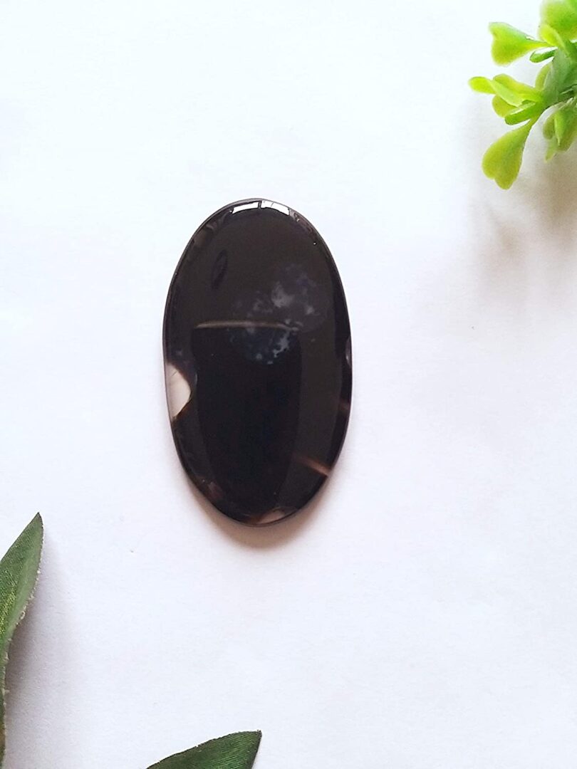 Black Onyx Crystal Cabochon | Black Onyx Crystal Energy Cabochon | 60mm Crystal Angel | Healing Crystal | Meditation | Gift Crystal Energy Angel