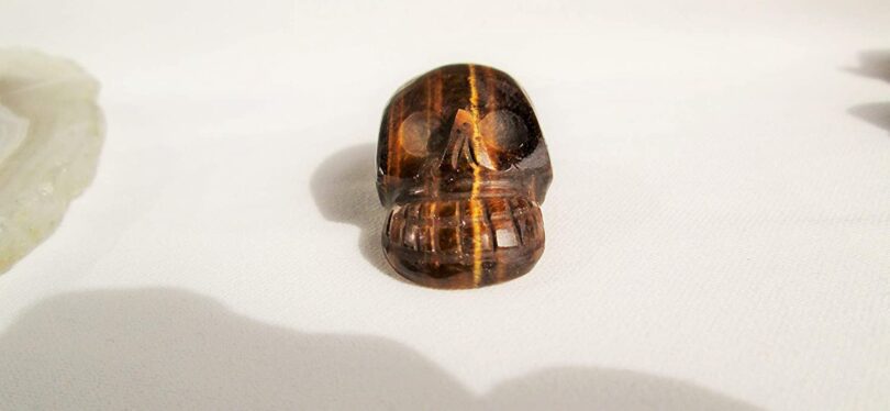 Tigers Eye Crystal Skull | 30mm Crystal Skull | Crystal Skull Halloween Decoration | Tigers Eye Skull Gift | Gift Skull Carving - Image 5