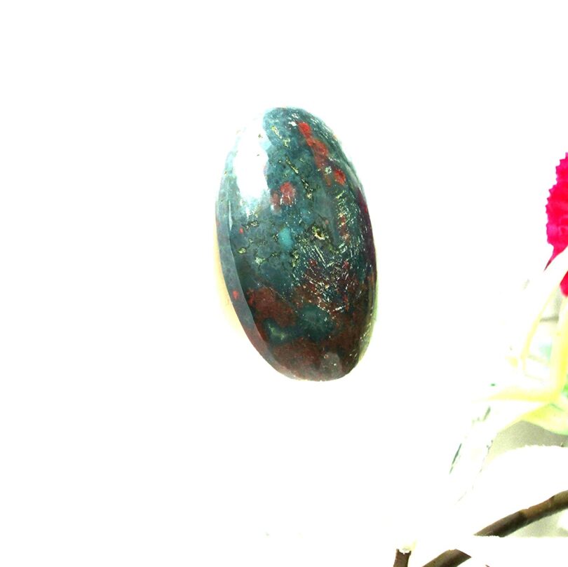 Bloodstone Worry Thumb Stone | Natural Bloodsrone Crystal | Healing Crystals Energy Gift | Meditation | Soothing Thumbstone | Stress reliever