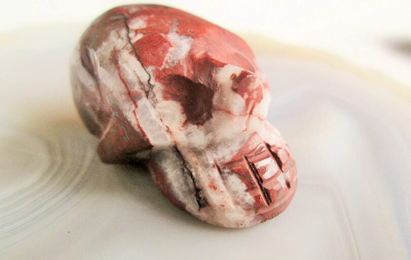 Red Jasper Crystal Skull | 30mm Crystal Skull | Crystal Skull Halloween Decoration | Red Jasper Skull Gift | Gift Skull Carving