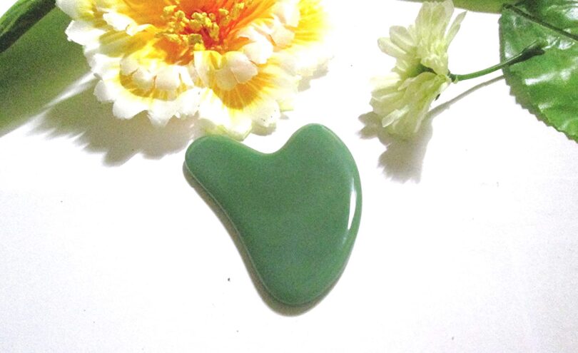 Green Aventurine Gua Sha Massage Tool | 75mm Crystal Massage Plate |Handmade Natural Crystal Gua Sha Board| Gift Aventurine Crystal Gua Sha