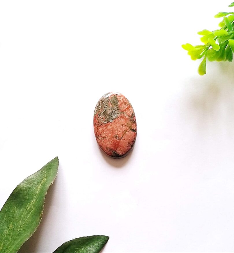 Unakite Crystal Cabochon | 30mm Crystal Cabochon | Natural Unakite Crystal Energy | Negative Energy Potection | Gift Unakite Crystal Cabochon