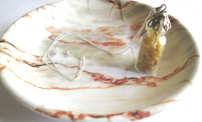 Citrine Crystal Wish Bottle Pendant Necklace | Citrine Chips in Glass Wish Bottle| 18"- Silver Plated Chain | Gifts for Her - Image 7