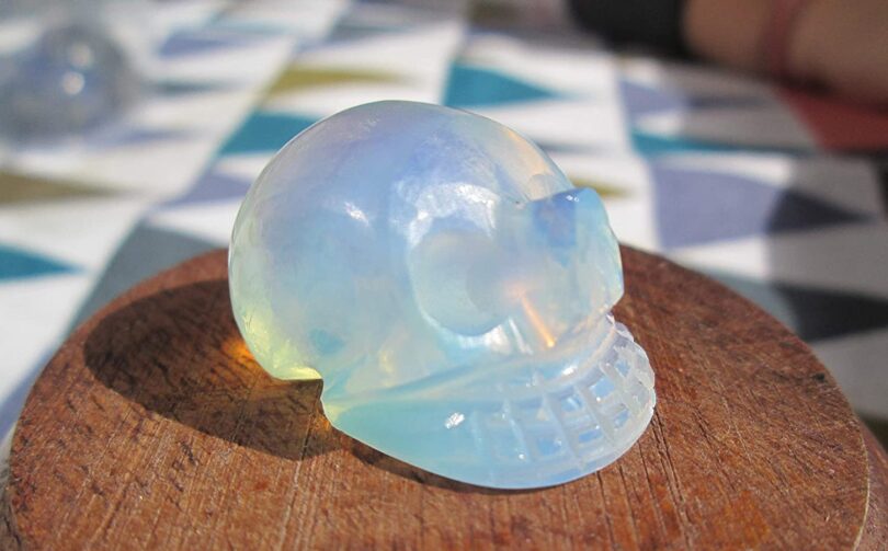 Opalite Crystal Skull | 30mm Crystal Skull | Crystal Skull Halloween Decoration | Opalite Skull Gift | Gift Skull Carving - Image 6