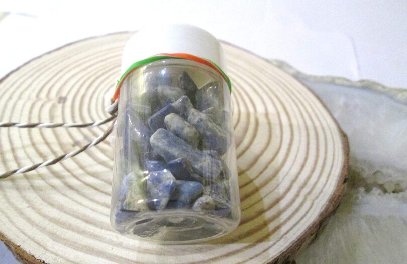 Lapis Lazuli Crystal chip bottle | 50 Gms. Natural Gemstone Chips | Manifestation Crystals Bottle | Crystal Chip healing bottle | Reiki Stone Chips | DIY CrystalL Chips - Image 3