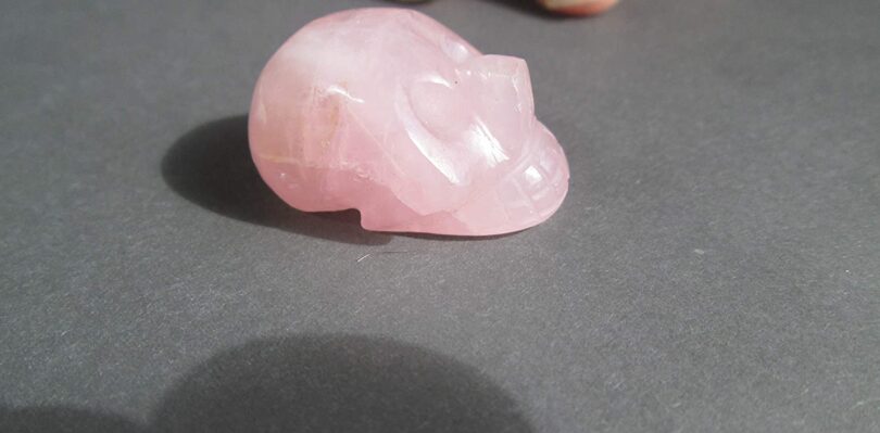 Rose Quartz Crystal Skull | 30mm Crystal Skull | Crystal Skull Halloween Decoration | Rose Quartz Skull Gift | Gift Skull Carving - Image 4