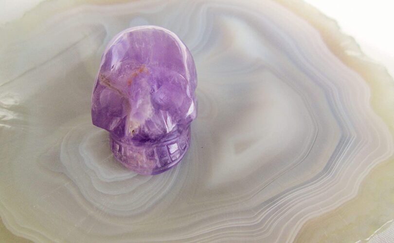 Amethyst Crystal Skull | 30mm Crystal Skull | Crystal Skull Halloween Decoration | Amethyst Skull Gift | Gift Skull Carving - Image 2