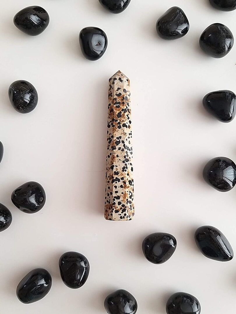 Dalmation Crystal Point | 100mm Large Dalmation Tower | Crystal Energy Healing Wand | Meditation|Gift Dalmation Energy Point - Image 2