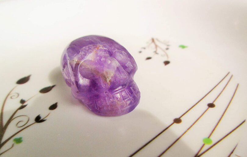 Amethyst Crystal Skull | 30mm Crystal Skull | Crystal Skull Halloween Decoration | Amethyst Skull Gift | Gift Skull Carving - Image 3