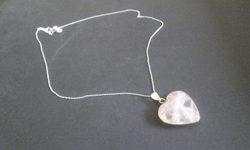 Rose Quartz Sterling Silver Heart Pendant Necklace | Stunning Rose Quartz Heart 92.5 Silver Pendant |18"Genuine 925 Sterling Silver Chain | Gifts for Her - Image 6