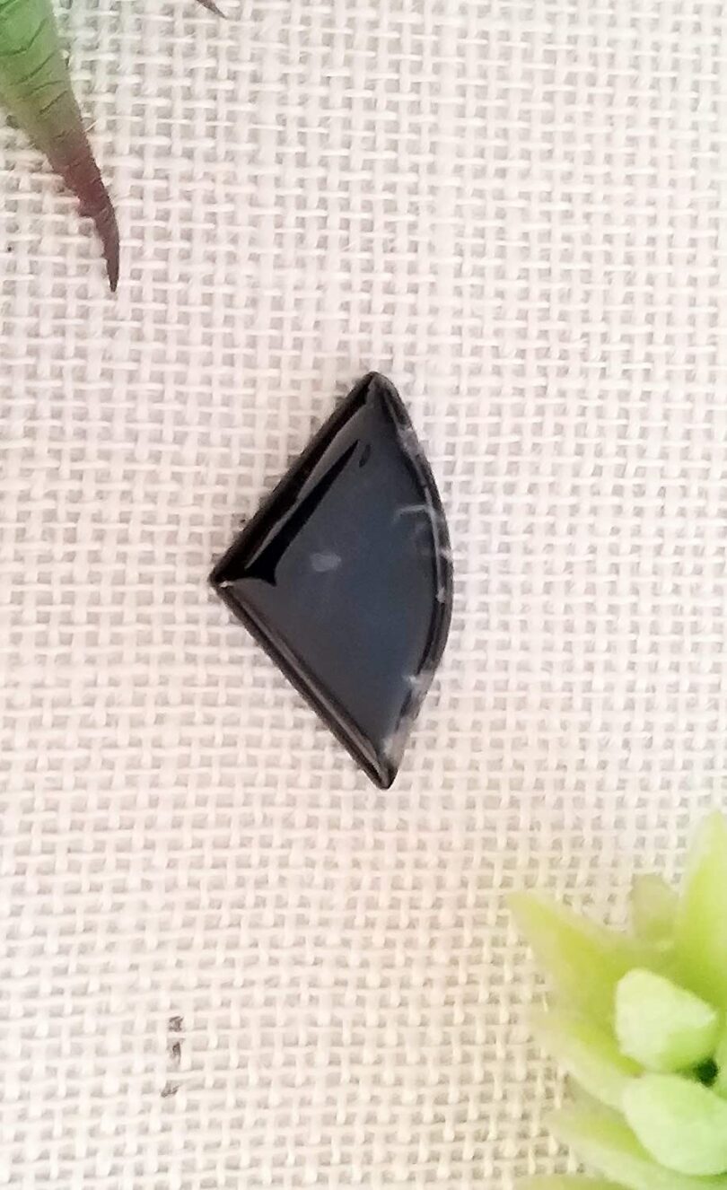 Black obsidian Crystal Cabochon | 30mm Blaxk Obsidian Pocket Palmstone | Natural Crystal Energy Cabochon | Healing Worry Stone | Meditation | Gift Energy Palmstone - Image 3