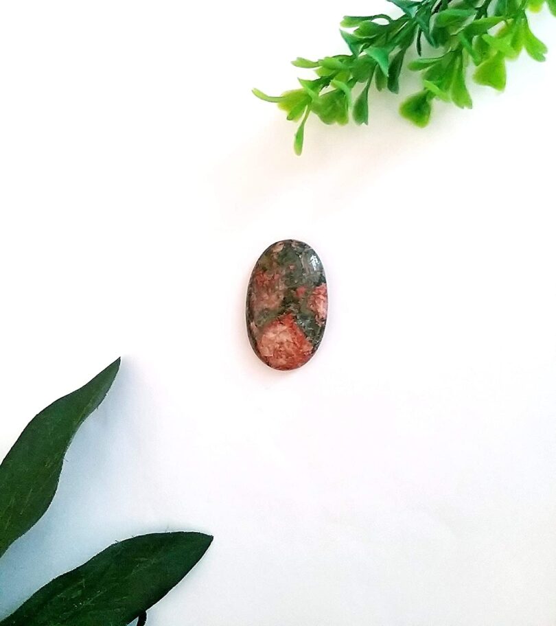 Unakite Crystal Cabochon | 40mm Unakite Pocket Palmstone | Natural Crystal Energy Cabochon | Healing Worry Stone | Meditation | Gift Energy Palmstone