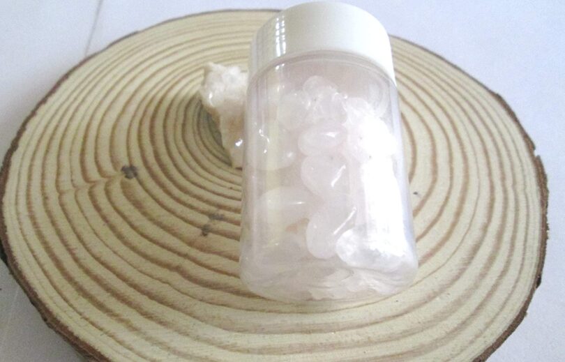 Rose Quartz Crystal chip bottle | 50 Gms. Natural Gemstone Chips | Manifestation Crystals Bottle | Crystal Chip healing bottle | Reiki Stone Chips | DIY CrystalL Chips - Image 4