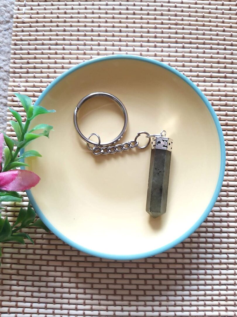 Labradorite Energy Point Keyring | Natural Labradorite | Crystal Gemstone Keyring | Healing stone | Gift Crystal Keyring - Image 3