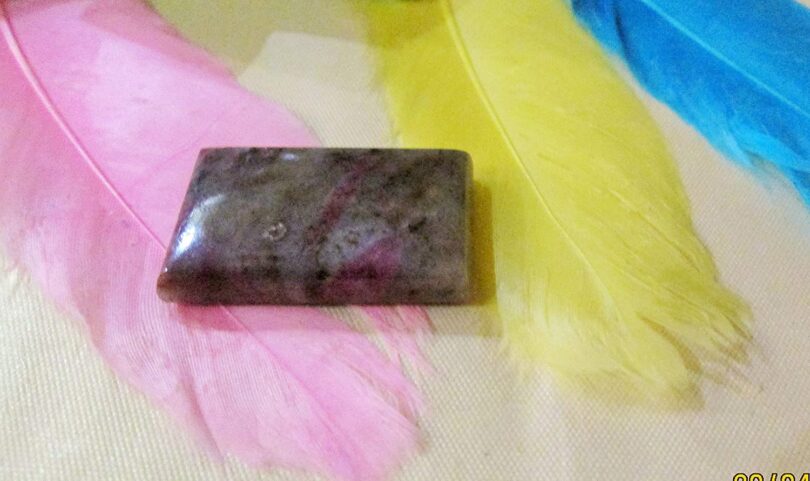 Ruby Fuscite Crystal Cabochon | 30mm Ruby Fuscite Pocket Palmstone | Natural Crystal Energy Cabochon | Healing Worry Stone | Meditation | Gift Energy Palmstone - Image 3