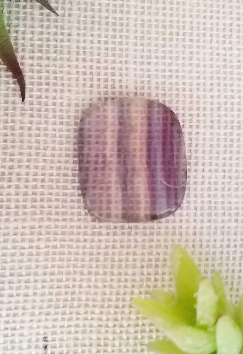 Fluorite Crystal Cabochon | 50mm Fluorite Pocket Palmstone | Natural Crystal Energy Cabochon | Healing Worry Stone | Meditation | Gift Energy Palmstone - Image 2