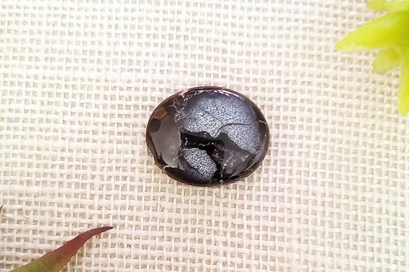 Black obsidian Crystal Cabochon | 30mm Blaxk Obsidian Pocket Palmstone | Natural Crystal Energy Cabochon | Healing Worry Stone | Meditation | Gift Energy Palmstone - Image 3