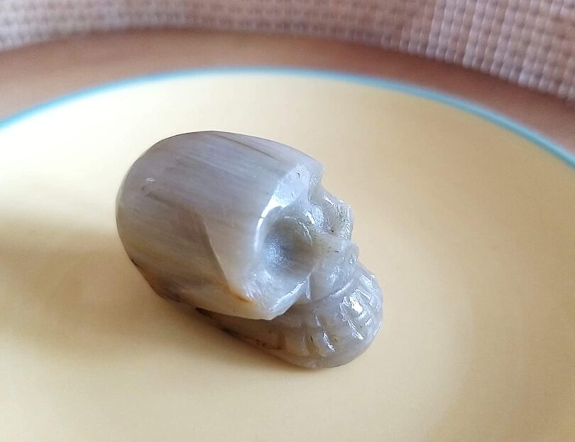 Crazy Lace Agate Crystal Skull | 30mm Crystal Skull | Crystal Skull Halloween Decoration | Crazy Lace Agate Skull Gift | Gift Skull Carving - Image 3