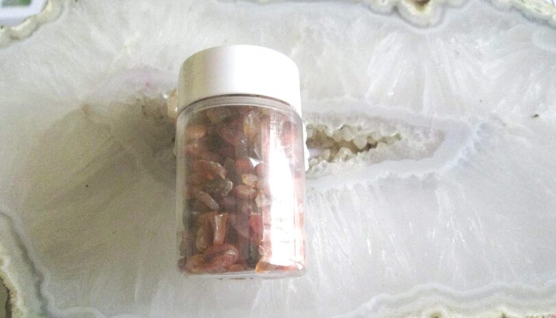 Carnelian Crystal chip bottle | 50 Gms. Natural Gemstone Chips | Manifestation Crystals Bottle | Crystal Chip healing bottle | Reiki Stone Chips | DIY CrystalL Chips - Image 2