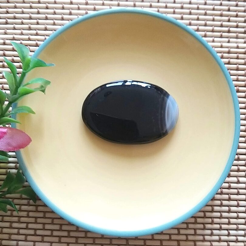 Black Onyx Crystal Cabochon | Black Onyx Crystal Energy Cabochon | 50mm Crystal Cabochon | Healing Crystal | Meditation | Gift Crystal Energy Cabochon - Image 2