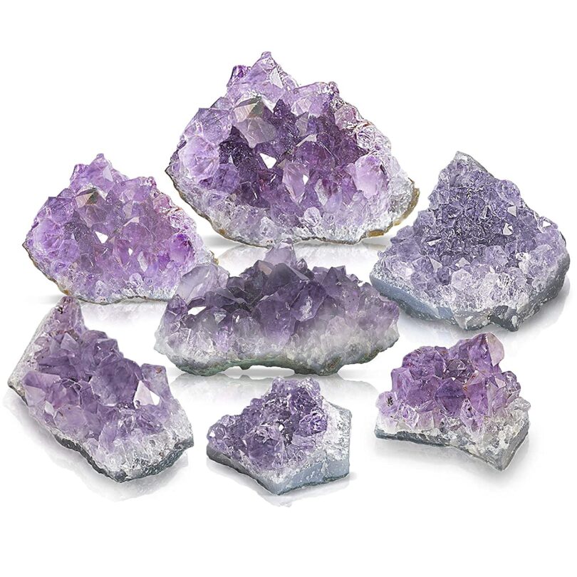 Amethyst Pack of 10 AAA Quality Tumbled Stones | 25 TO 30mm Tumbled Stones |Healing Stones | Amethyst Tumbles & Info Card in Gift Pack