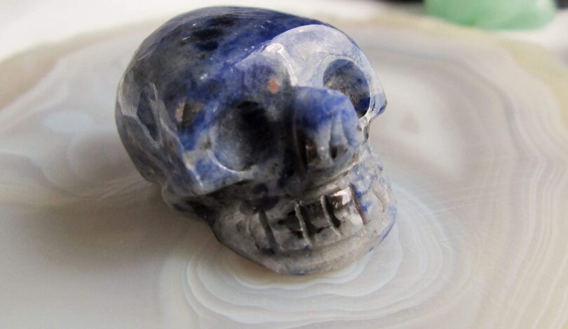 Sodalite Crystal Skull | 30mm Crystal Skull | Crystal Skull Halloween Decoration | Sodalite Skull Gift | Gift Skull Carving - Image 2