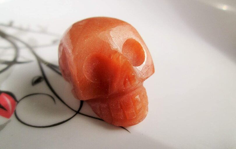 Carnelian Crystal Skull | 30mm Crystal Skull | Crystal Skull Halloween Decoration | Carnelian Skull Gift | Gift Skull Carving - Image 2