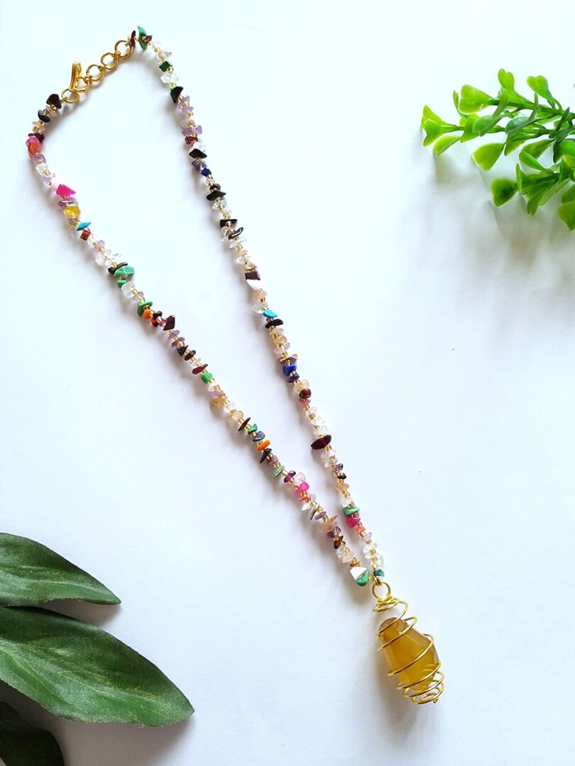 Citrine Crystal Pendant Necklace | Natural Citrine Multi Gemstones Necklace | Crystal Energy Necklace | Healing stone | Gift Crystal Necklace - Image 3