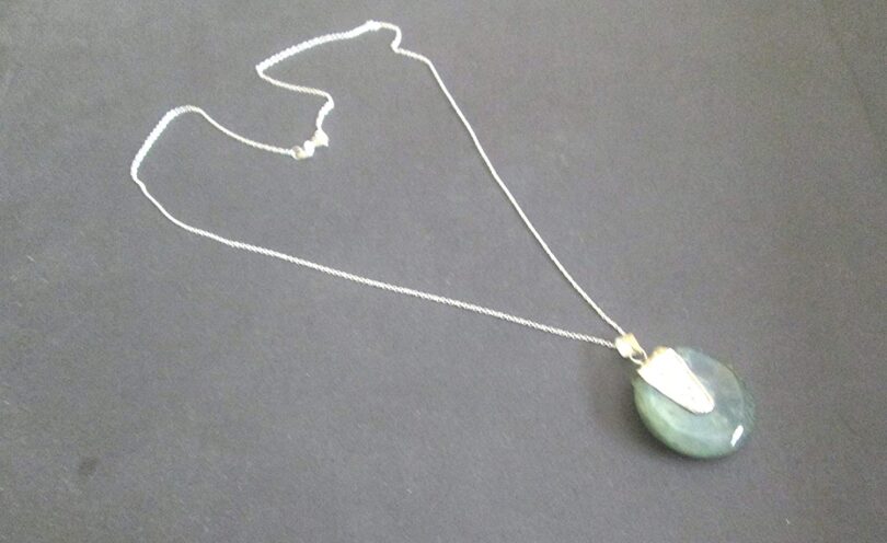 Green Onyx Sterling Silver Donut Pendant Necklace | Stunning Green Onyx 92.5 Silver Pendant | 18"Genuine 925 Sterling Silver Chain | Gifts for Her - Image 3