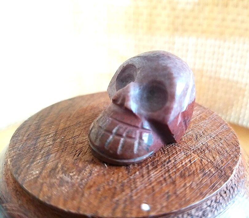 Petrified Wood Crystal Skull | 30mm Crystal Skull | Crystal Skull Halloween Decoration | Petrified Wood Skull Gift | Gift Skull Carving - Image 2