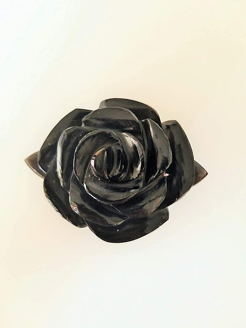 Genuine Black Onyx Flower Carving | 50mm Rose Shaped Handmade Crystal | Decor Showpiece | Repel Negativity Crystal | Gift Crystal Carving - Image 6