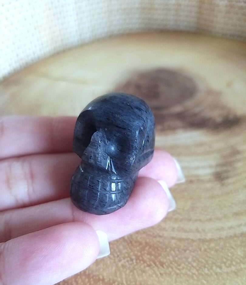 Blue Aventurine Crystal Skull | 30mm Crystal Skull | Crystal Skull Halloween Decoration | Blue Aventurine Skull Gift | Gift Skull Carving - Image 3