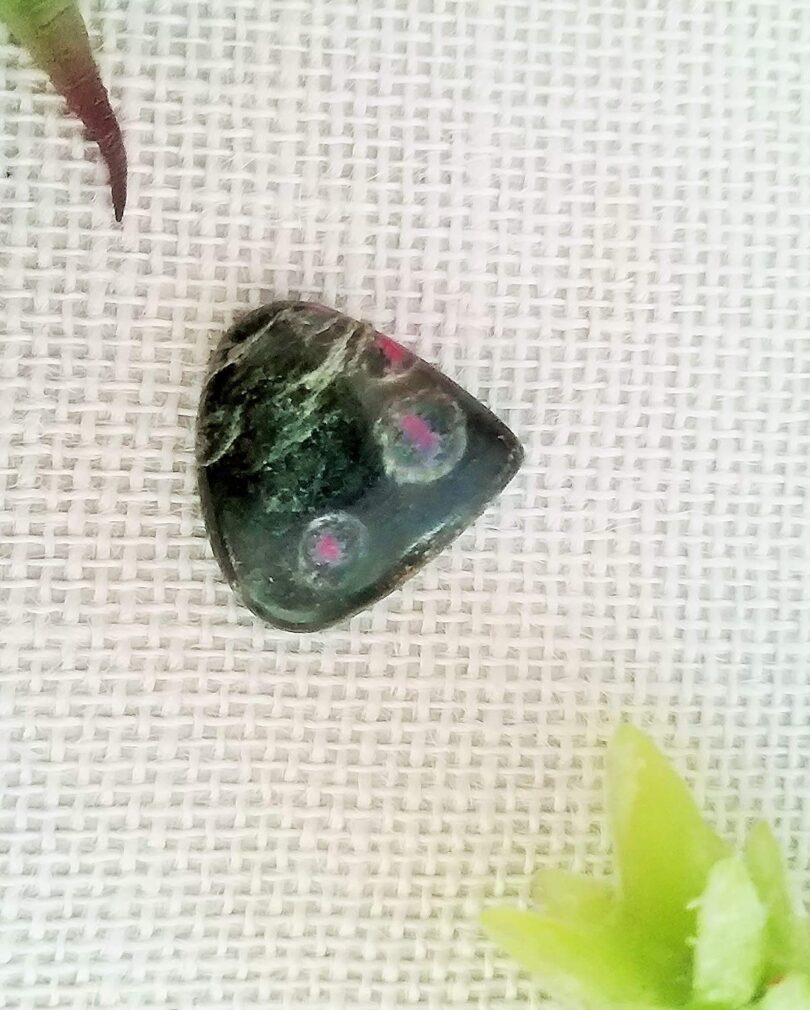 Ruby Ziosite Crystal Cabochon | 40mm Ruby Ziosite Pocket Palmstone | Natural Crystal Energy Cabochon | Healing Worry Stone | Meditation | Gift Energy Palmstone