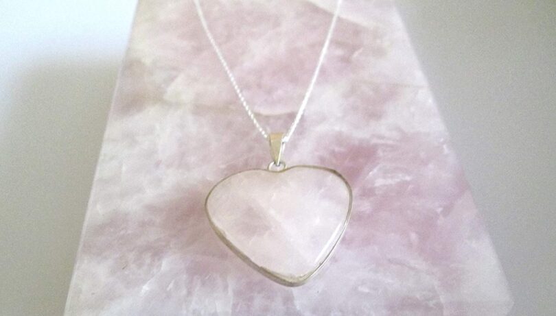 Rose Quartz Sterling Silver Heart Pendant Necklace | Stunning Rose Quartz Heart 92.5 Silver Pendant |18"Genuine 925 Sterling Silver Chain | Gifts for Her - Image 2